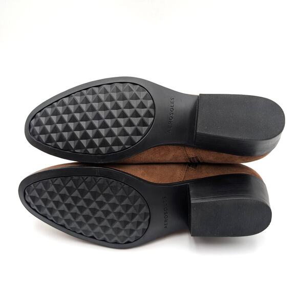 Aerosoles Cerros Ankle Boots Women's Side Zip Mocha Suede Size US9M EU39.5 - Picture 8 of 14